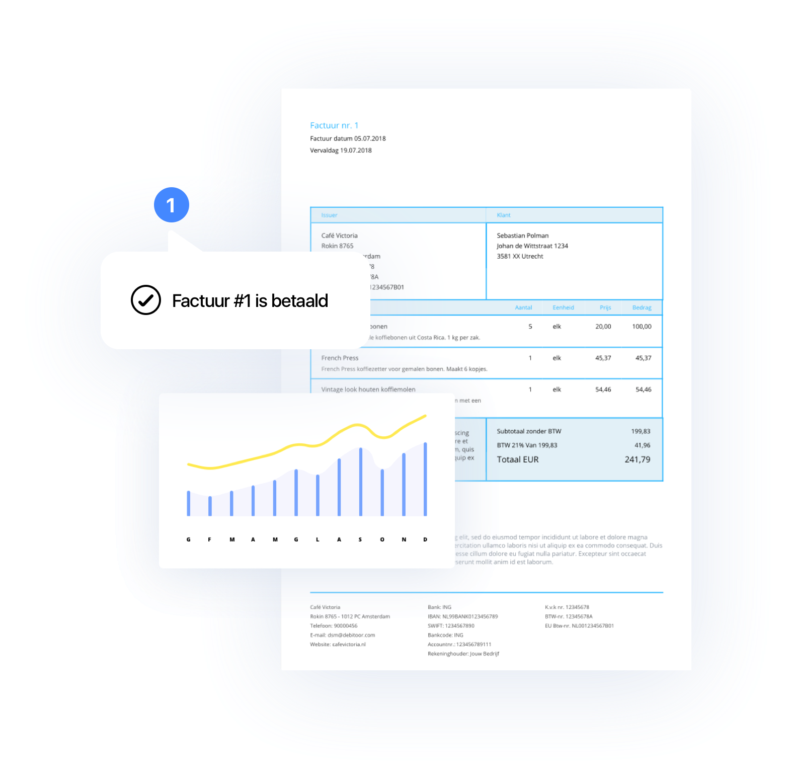 Professionele facturatie tools altijd bij de hand met Debitoor's factuurprogramma.